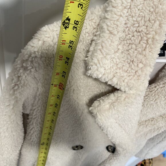 Apparis Anoushka Faux Fur Double-Breasted Long Teddy Coat XS Small Beige Cream - Picture 5 of 9